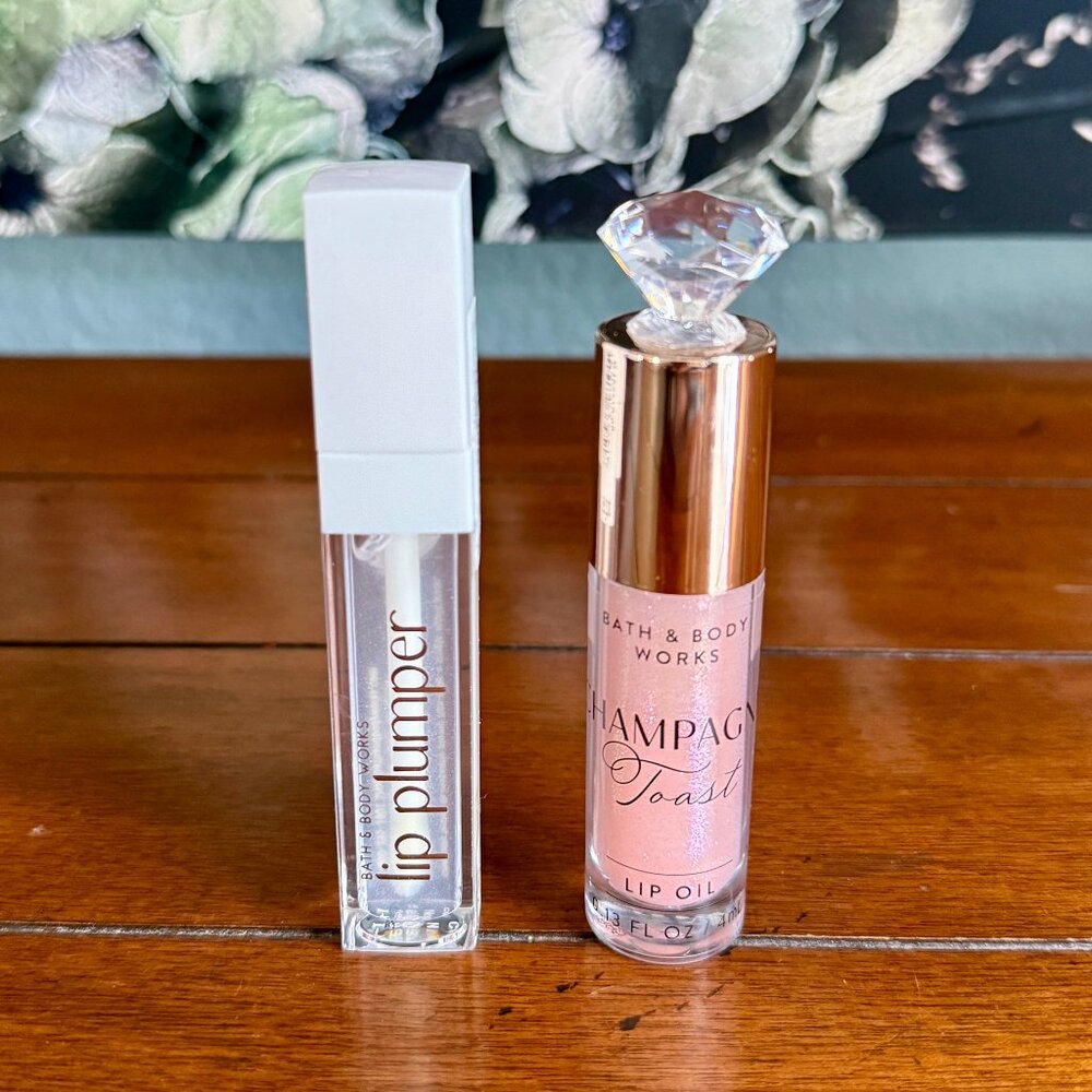 NEW 2-Pc Lip Plumper & Champagne Toast Lip Oil Bath & Body Works